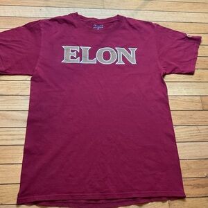 elon university champion t shirt Men’s Medium Burgundy Cotton